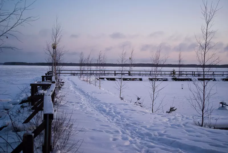 Saimaa-Seen im Schnee